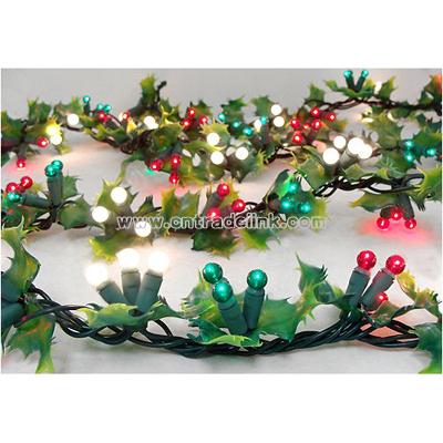 9' Lighted Holly Artificial Christmas Garland - 150 Berry Globe Lights