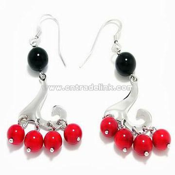 925 Sterling Silver Jewelry: Onyx Earring