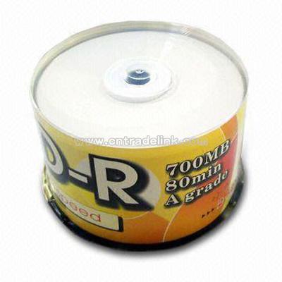A Grade White Printable CD-R Packing in Cakebox