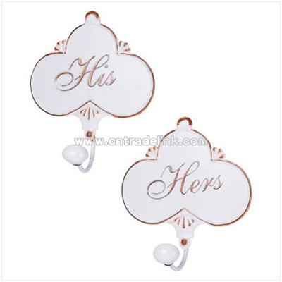 A Set of His and Hers Towel Hangers