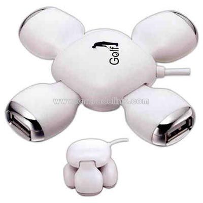 ABS plastic 4 port USB hub