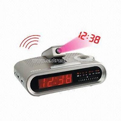AM/FM LED Projection Clock Radio with Dual Alarm