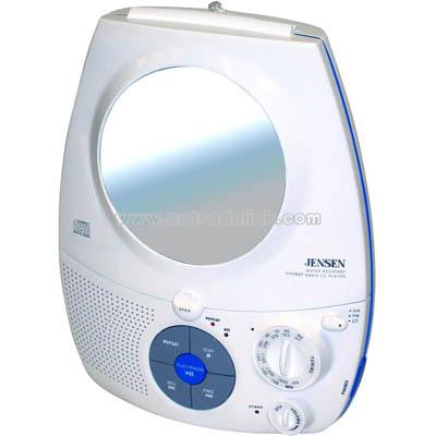 AM/FM Shower CD Radio with Fog Resistant Mirror