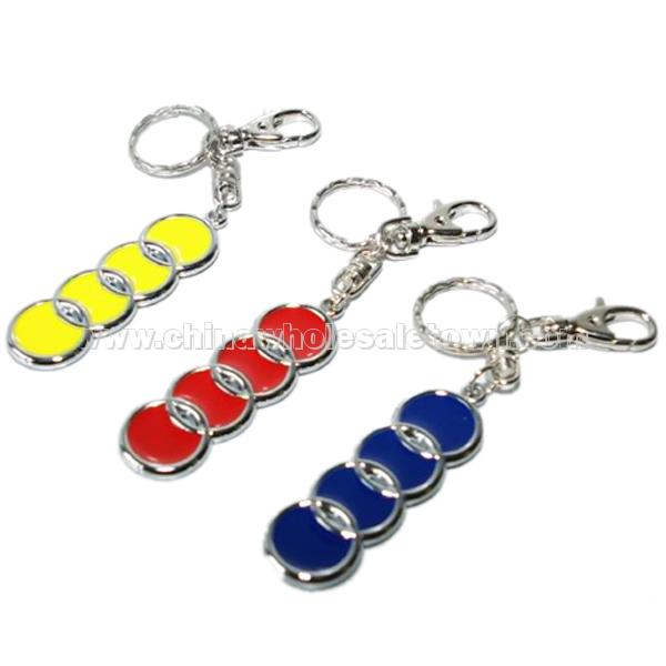 AUDi Rings Metal Keychain with Keyring Fob