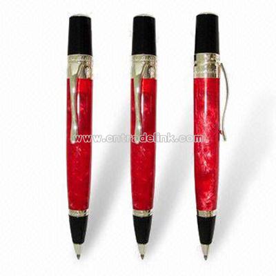 Acrylic Ball Pens with Plating Silver Finish