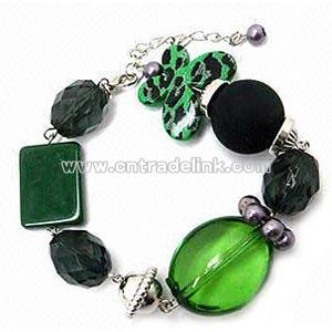 Acrylic Beads and Shell Bracelet