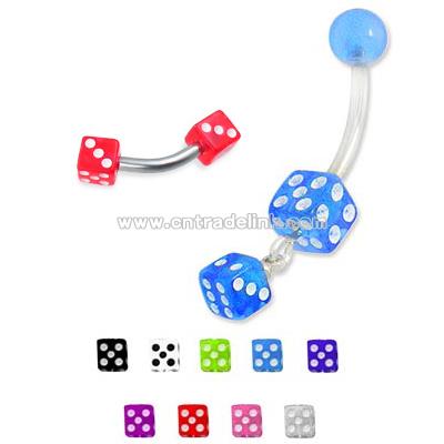 Acrylic Dices Curved Barbell
