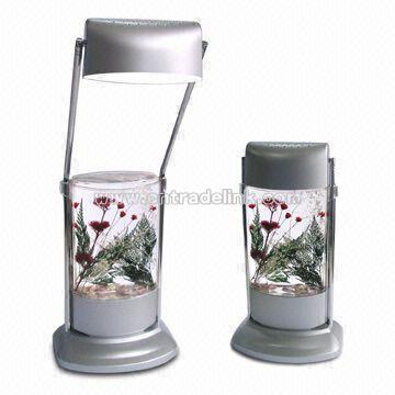 Acrylic Liquid Filled LED Reading Lamp with Fancy Sea Flowers