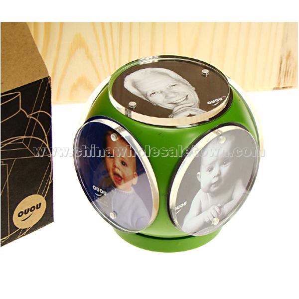 Acrylic wood rotating photo frame