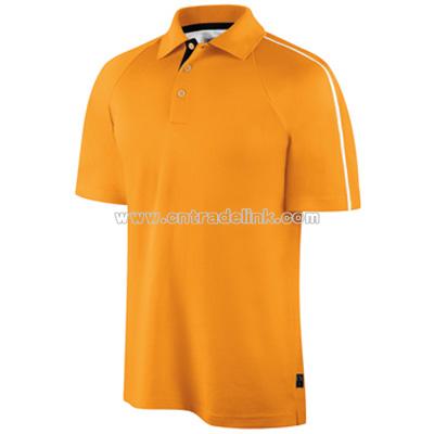 Adidas Mens Short Sleeve ClimaLite Contrast Pique Polo - Kumquat