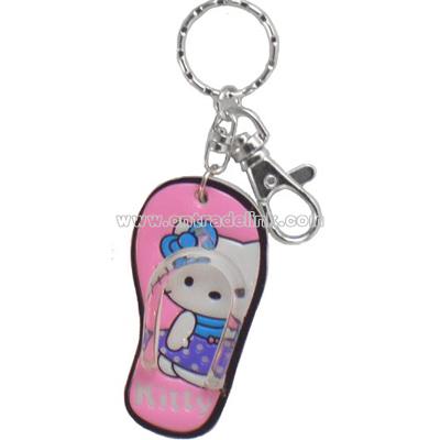 Adorable Flip Flop Kitty Key Chain Purse Charm