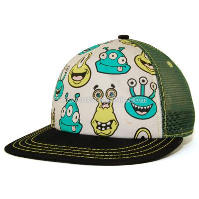 Aliens Flat Bill Trucker cap