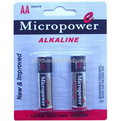 Alkaline Battery AA/LR6 with 2pcs in a Blister Card