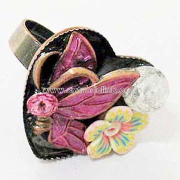 Alloy and Porcelain Ring