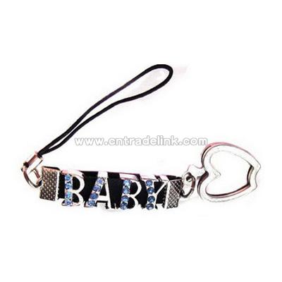 Alphabet Rhinestone Key Chain