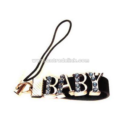 Alphabet Rhinestone Key Chain