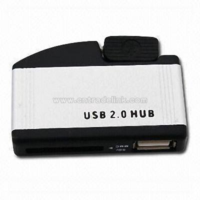 Aluminum USB 2-Port Hub with Card Reader
