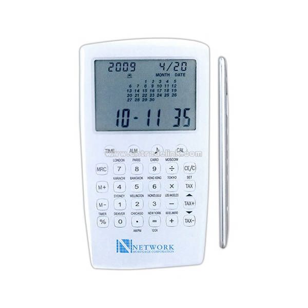 Aluminum World time clock with 200 yesrs Calendar calculator