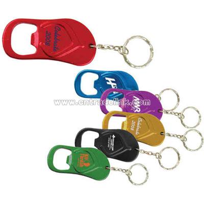 Aluminum slipper shaped bottle opener key chain