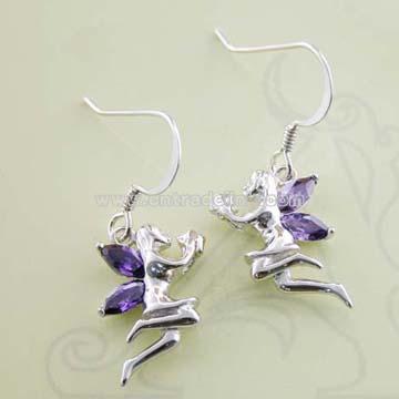Amethyst CZ Fairy Earring