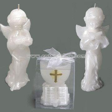 Angel and Cross Cup Candle