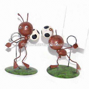 Ant Play Football Shape Metal Craft