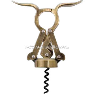 Antique finish double-lever corkscrew