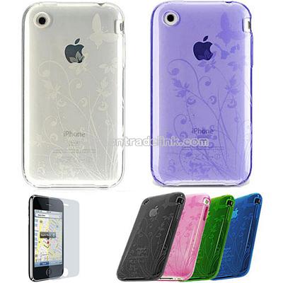 Apple iPhone 3G/ 3GS Flower Design Crystal Skin Case