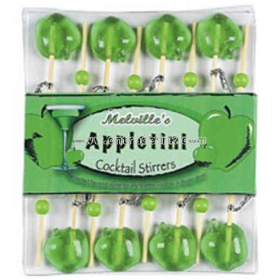 Appletini cocktail stirrer