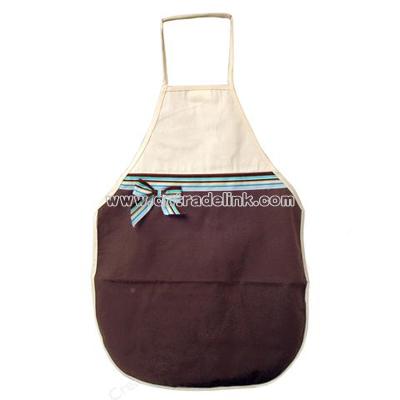 Apron With Ribbon Adult Brown