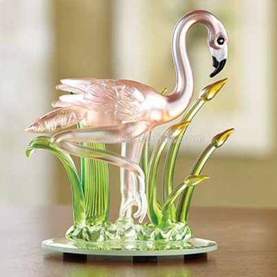 Art Glass Flamingo Figurine