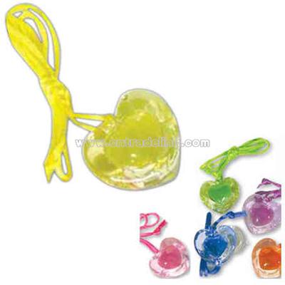 Assorted heart lip gloss necklaces