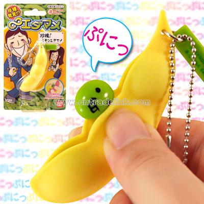 BANDAI NEW EDAMAME Soybean Pod Keychain (Lemon Edamame)