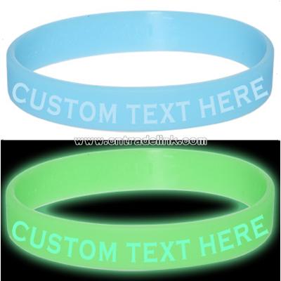 BLUE Glow in the Dark Silicone Bracelet