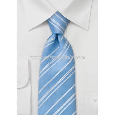 Baby Blue Tie with fine white stripes