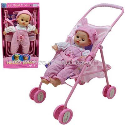 Baby Doll Buggy Stroller Set with Sound