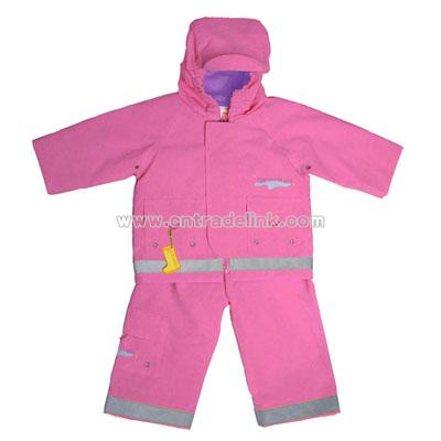 Baby and Toddler Pink Rain Jacket and Pant Set