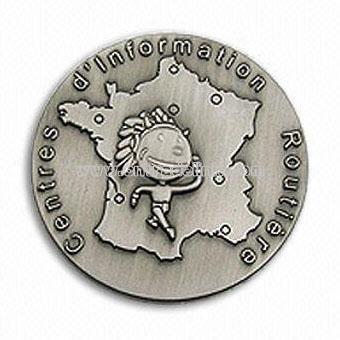 Badge with Antique Silver Finish