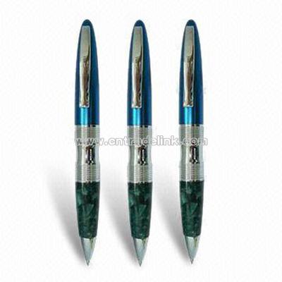 Ballpoint Pen with Brass Pen Barrel and Acrylic Grip