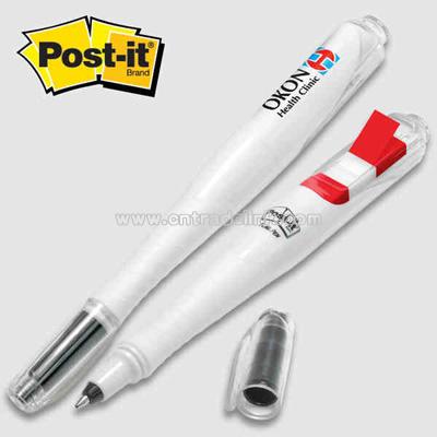 Ballpoint pen with integrated flag dispenser