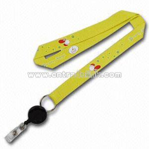 Bamboo Fiber Lanyard with Badge Reel and Key Ring