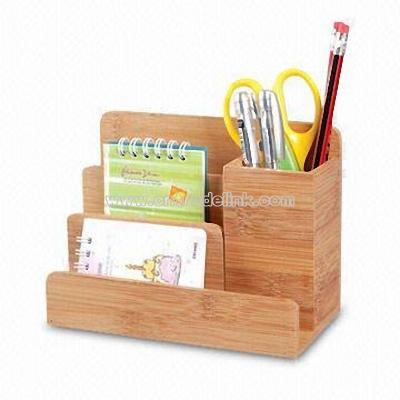 Bamboo desk organizer