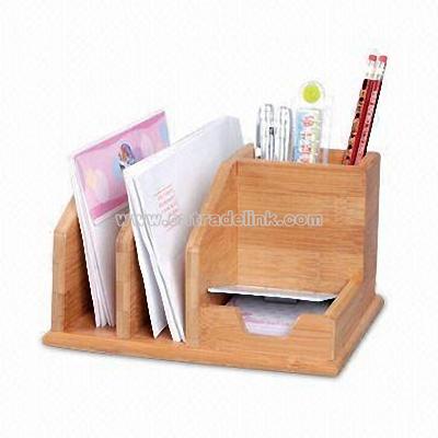 Bamboo stationery organizer