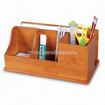 Bamboo stationery organizer