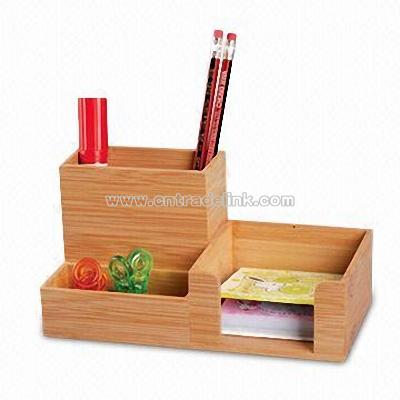 Bamboo stationery organizer