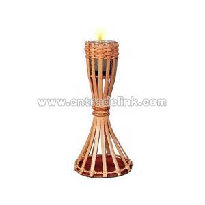 Bamboo torch with candle