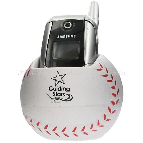 Baseball Shaped Cell Phone Holder Stress Ball, Wholesale China Baseball