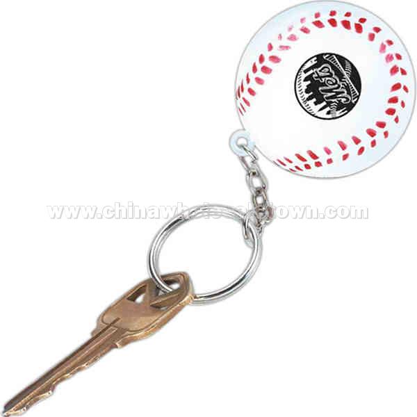Baseball-Stress reliever key chain with sport stress ball attached