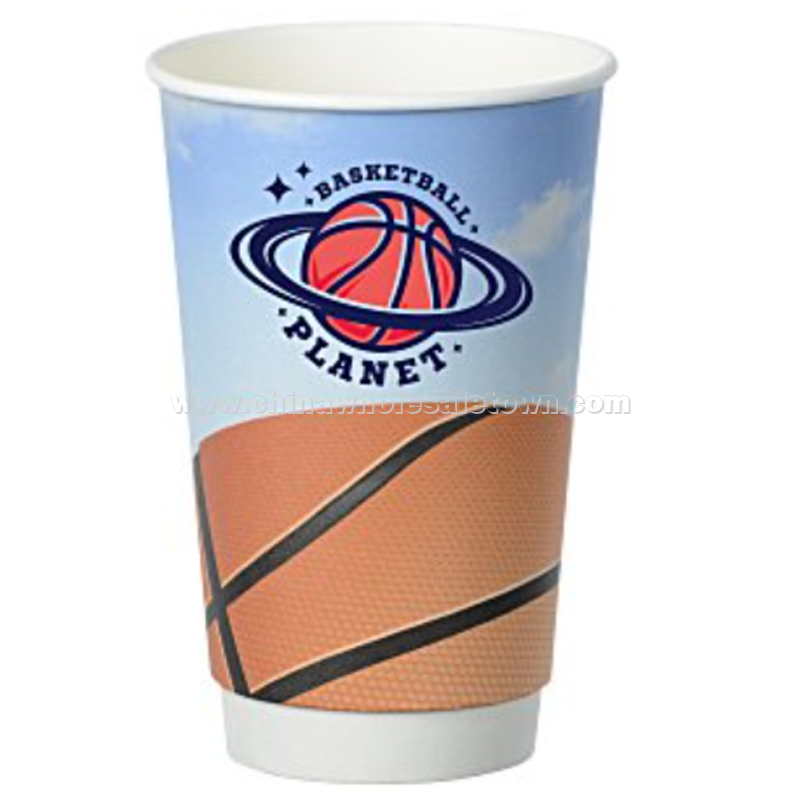 Basketball Full Color Insulated Paper Cup - 16 oz.