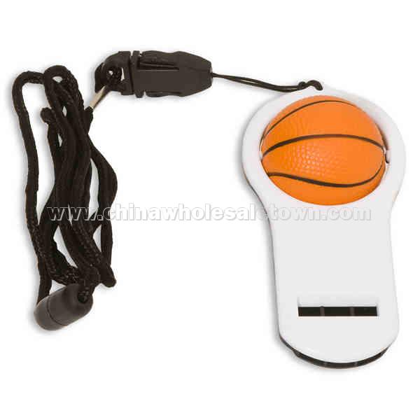Basketball-Stress ball with whistle and 16